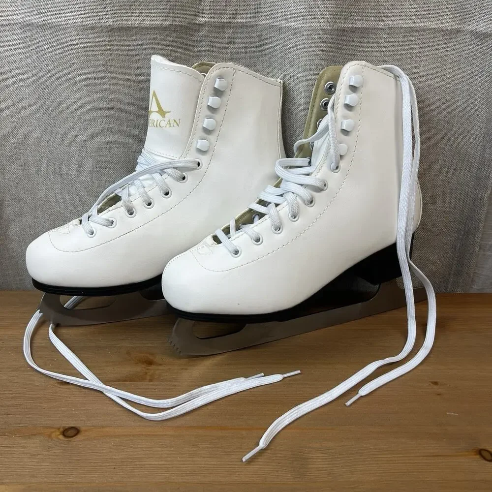 American Athletic Tricot-lined Women's Ice Skates Sz 6 Lightly Used EU 36-37